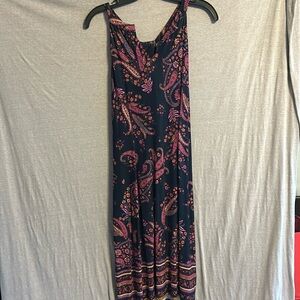 Tommy Bahama halter dress. Paisley design.  Navy and purple. Size large. EUC